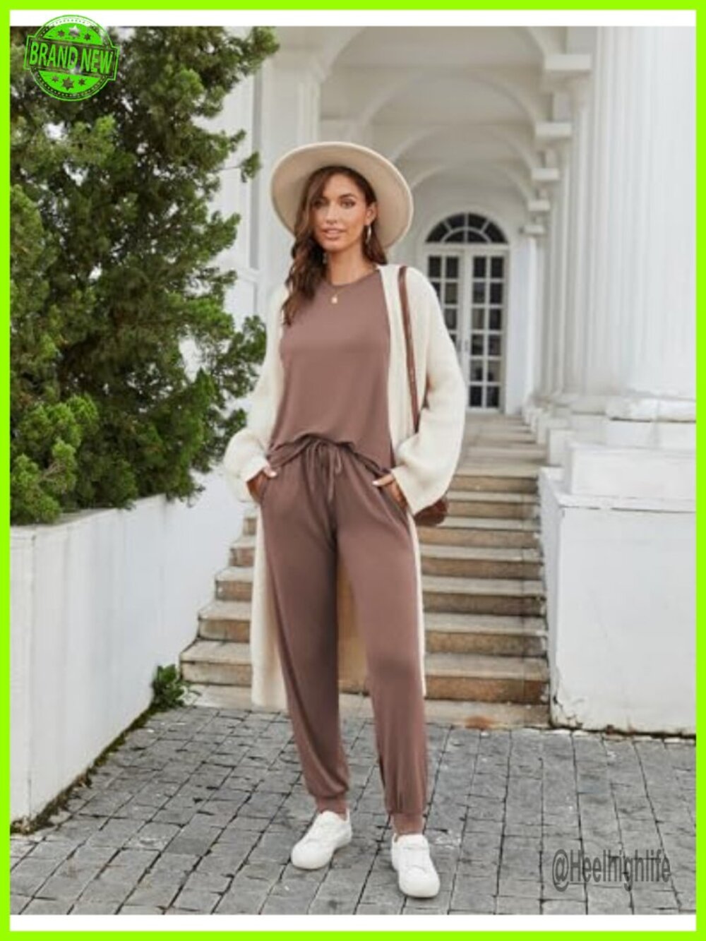 2 Pack Lounge Set Women Soft Pajama Set Jogger Sets Short Sleeve Relaxed Fit - Picture 4 of 6